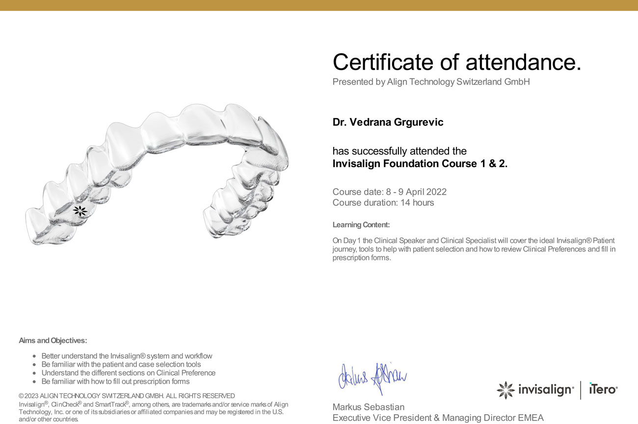 Invisalign Certificate